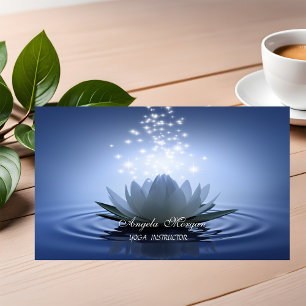 Tarjeta De Visita Moda White Lotus Blue