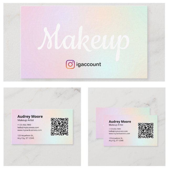 Tarjeta De Visita Moda y artista de maquillaje único (Chic and Unique Makeup Artist Business Card
)