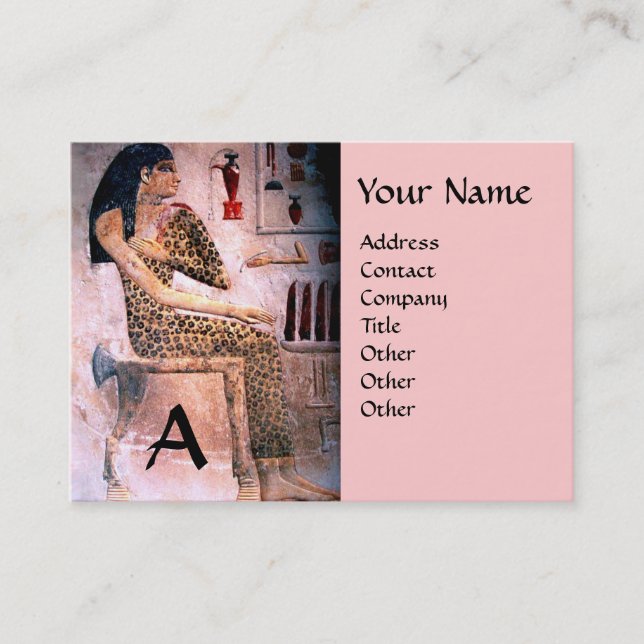 Tarjeta De Visita MODA Y BELLEZA DE LA ANTIGUA EGIPTO MONOGRAMA rosa (Anverso)