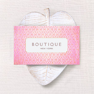 Tarjeta De Visita Moda y belleza del patrón artístico rosa exótico