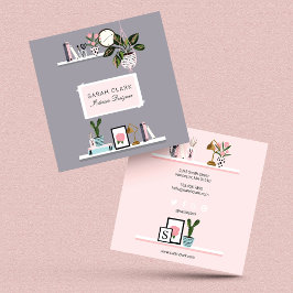 Tarjeta De Visita Moda y decoración del interior de la casa de Girly