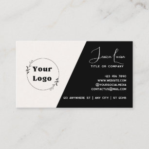 Tarjeta De Visita Moda y diseño moderno de blanco y negro