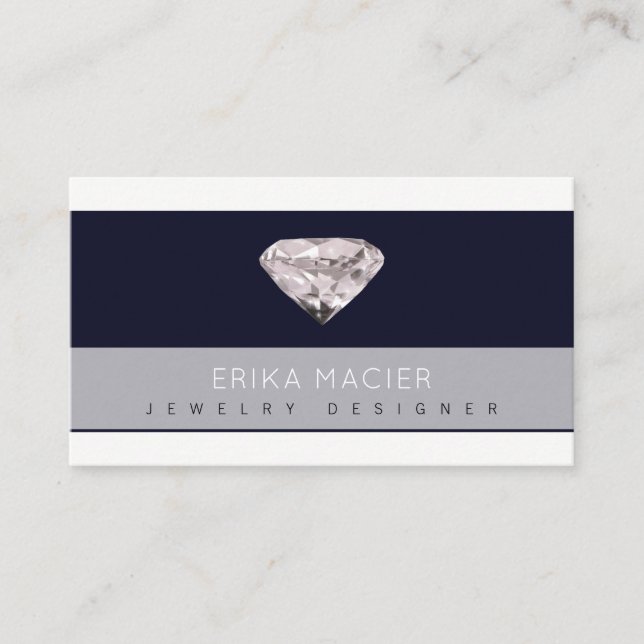 Tarjeta De Visita moda y elegancia del diseñador de joyas (Anverso)