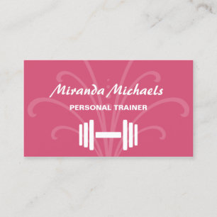 Tarjeta De Visita Moda y elegante entrenador personal de fitness ros