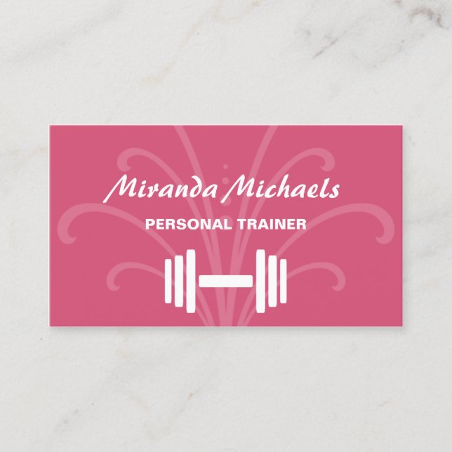Tarjeta De Visita Moda y elegante entrenador personal de fitness ros (Anverso)