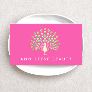 Tarjeta De Visita Moda y entretenimiento de la belleza del pavo real