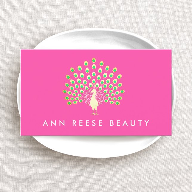 Tarjeta De Visita Moda y entretenimiento de la belleza del pavo real (Subido por el creador)