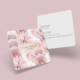 Tarjeta De Visita Moda y estilo Rubor color rosa Floral Botánica