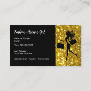 Tarjeta De Visita Moda y Ropa Glitzy