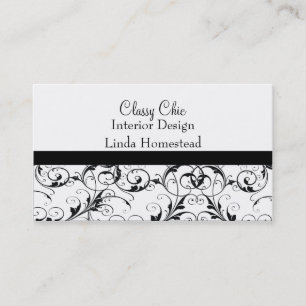 Tarjeta de visita modelada blanco y negro