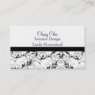 Tarjeta de visita modelada blanco y negro