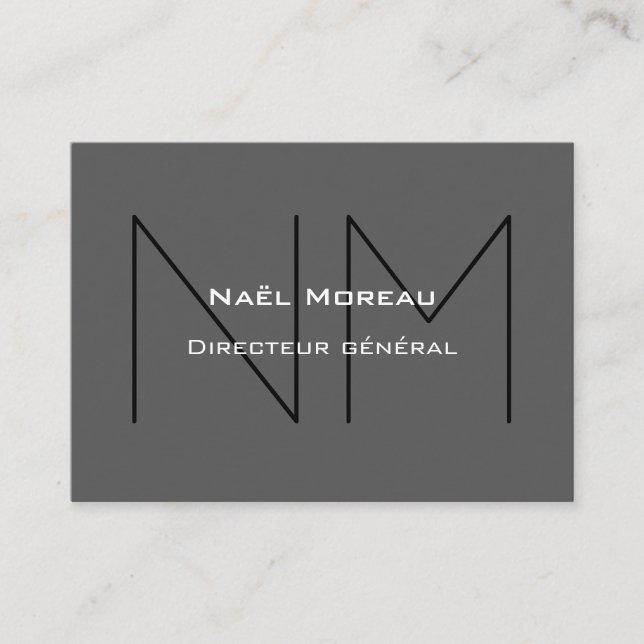 Tarjeta De Visita Modèle de carte d'affaires moderne avec monogramme (Anverso)