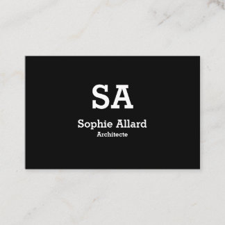 Tarjeta De Visita Modèle de carte de Visine Moderne à initiales noir
