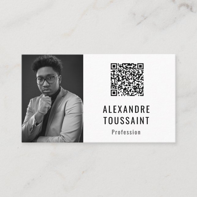Tarjeta De Visita Modèle de carte de visite Portrait & QR Code (Anverso)