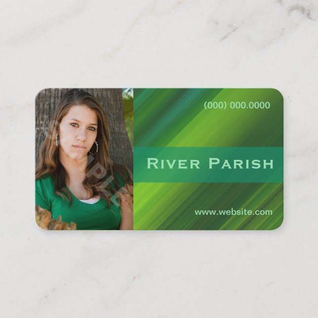 Tarjeta De Visita Modelo Actor Headshot Business Card Metallic (Anverso)