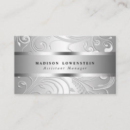 Tarjeta De Visita Modelo adornado del Flourish de plata con clase