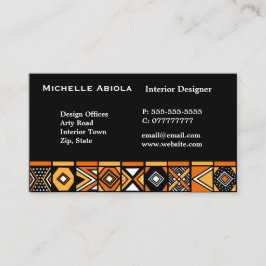Tarjeta De Visita Modelo africano del arte