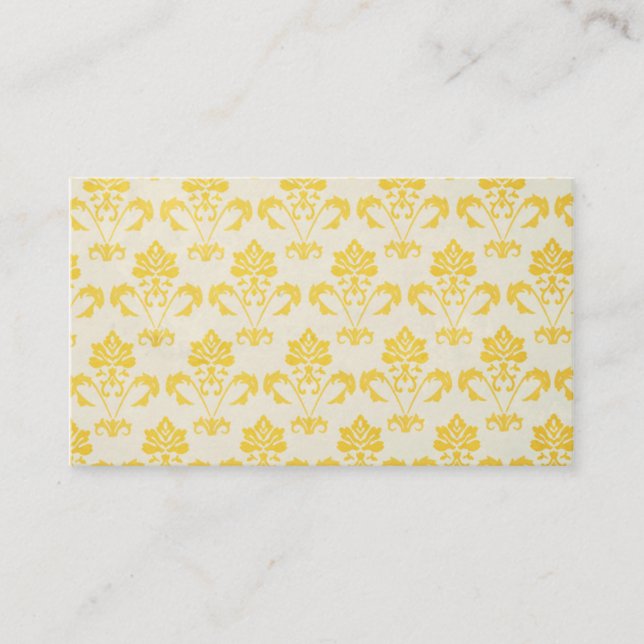 Tarjeta De Visita Modelo amarillo del damasco (Anverso)