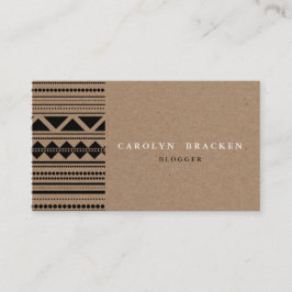 Tarjeta De Visita Modelo azteca tribal rústico del papel de Brown
