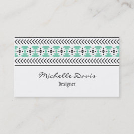 Tarjeta De Visita Modelo azteca verde de moda