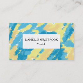 Tarjeta De Visita Modelo azul, amarillo y anaranjado del cielo