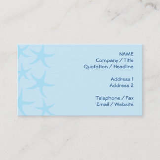 Tarjeta De Visita Modelo azul claro de las estrellas de mar