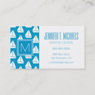 Tarjeta De Visita Modelo azul claro del velero
