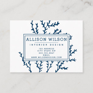 Tarjeta De Visita Modelo azul verde azulado elegante de la alga