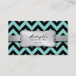 Tarjeta De Visita Modelo azul y negro verde azulado elegante de
