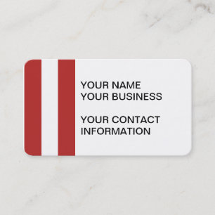 Tarjeta De Visita Modelo blanco rojo moderno de las rayas