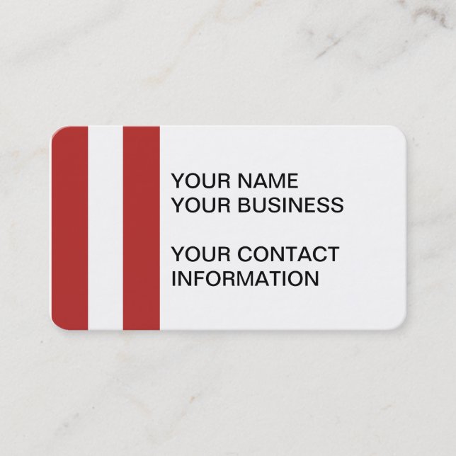 Tarjeta De Visita Modelo blanco rojo moderno de las rayas (Anverso)
