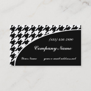 Tarjeta De Visita Modelo blanco y negro de Houndstooth