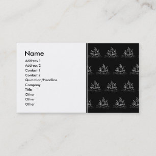 Tarjeta De Visita Modelo blanco y negro del barco pirata