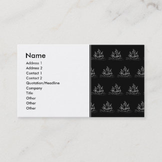 Tarjeta De Visita Modelo blanco y negro del barco pirata