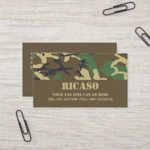 Tarjeta De Visita Modelo camuflado