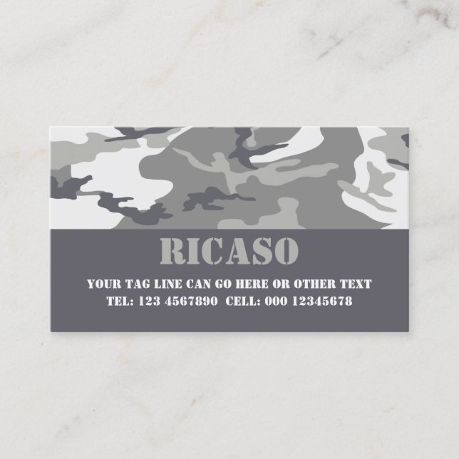 Tarjeta De Visita Modelo camuflado urbano (Anverso)