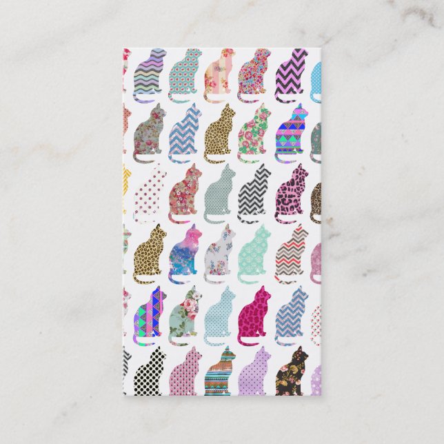 Tarjeta De Visita Modelo caprichoso azteca del gato del galón floral (Anverso)