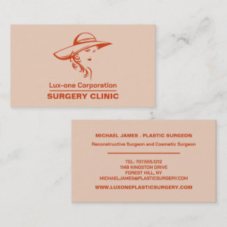 Tarjeta De Visita Modelo clásico, cirujano plástico, cirugía plástic