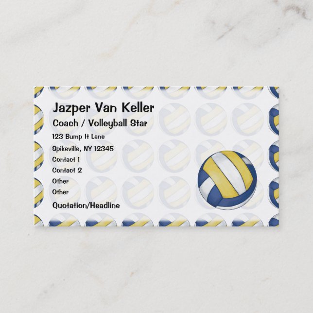 Tarjeta De Visita Modelo con voleibol pintado (Anverso)