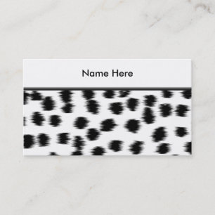 Tarjeta De Visita Modelo dálmata blanco y negro de la impresión