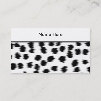 Tarjeta De Visita Modelo dálmata blanco y negro de la impresión