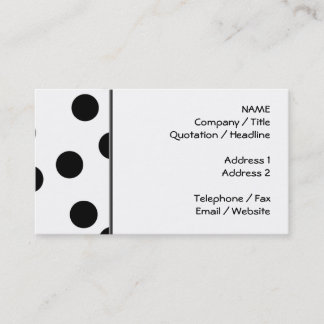 Tarjeta De Visita Modelo dálmata blanco y negro del punto