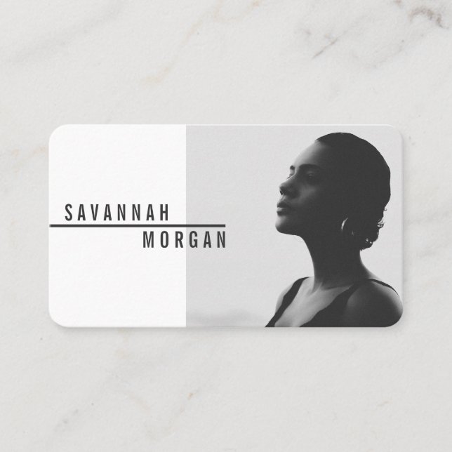 Tarjeta De Visita Modelo de actor bailarín foto moda negro contempor (Anverso)