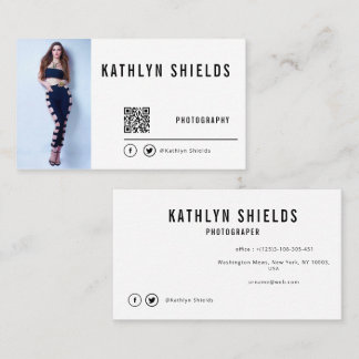 Tarjeta De Visita Modelo de actor fotografía minimalista de moda