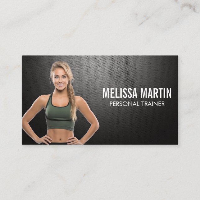 Tarjeta De Visita Modelo de aptitud | Entrenador personal (Anverso)