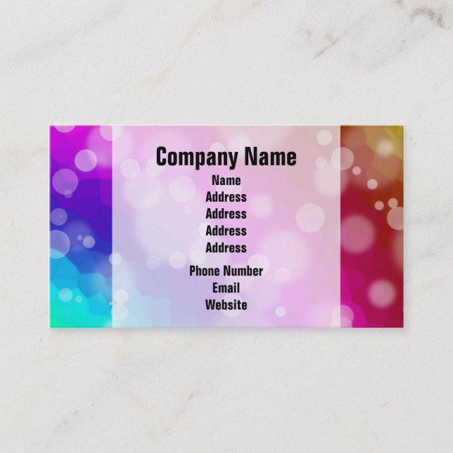 Tarjeta De Visita Modelo de Bokeh del arco iris (Anverso)