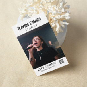 Tarjeta De Visita Modelo de diseño de código QR para cantante de act