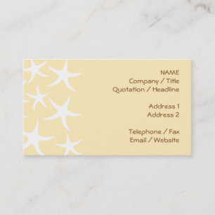 Tarjeta De Visita Modelo de estrellas de mar en blanco y amarillo
