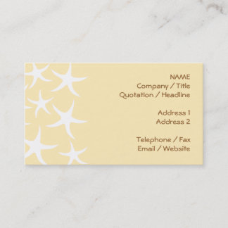 Tarjeta De Visita Modelo de estrellas de mar en blanco y amarillo