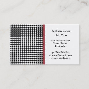 Tarjeta De Visita Modelo de Houndstooth - blanco y negro